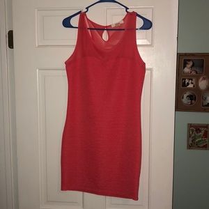 Coral bodycon dress